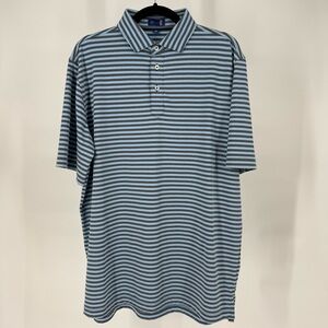 Stitch Golf Performance Polo Shirt M/L Striped Stretch Short Sleeve Casual Logo